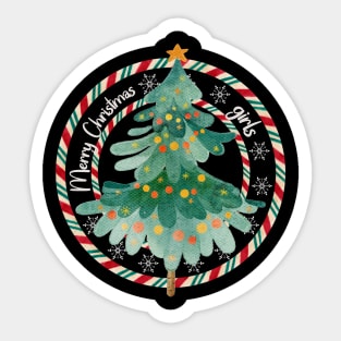 Merry Christmas Girls Sticker